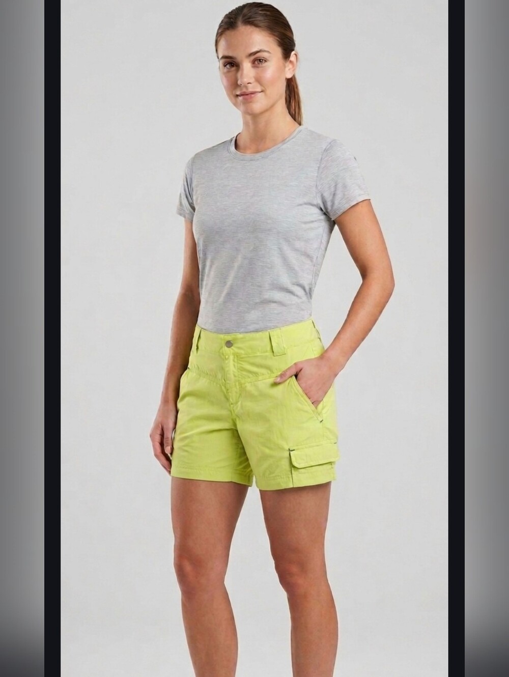 Title Nine Brash Cargo Pocket Yellow Cotton Shorts US 6